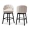 Baxton Studio Theron Light Beige Upholstered Wood Swivel Bar Stool, PK2 152-9116 - alternate 2